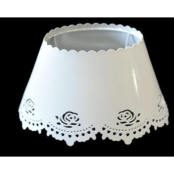 Абажур для настільної лампи овальної форми Metal White Roses Motif TL 25-17-13