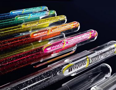 Ручка Pentel Gel Rollerball, металік, райдужна, 1 мм Pochette de 6 різнокольорова