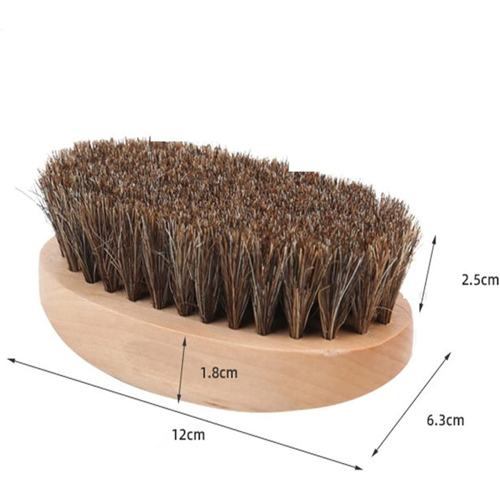 Щітка для взуття TRASKA Дерев'яна щітка з кінського волосу Шкіра М'який полірувальний інструмент Чиста щітка Замша