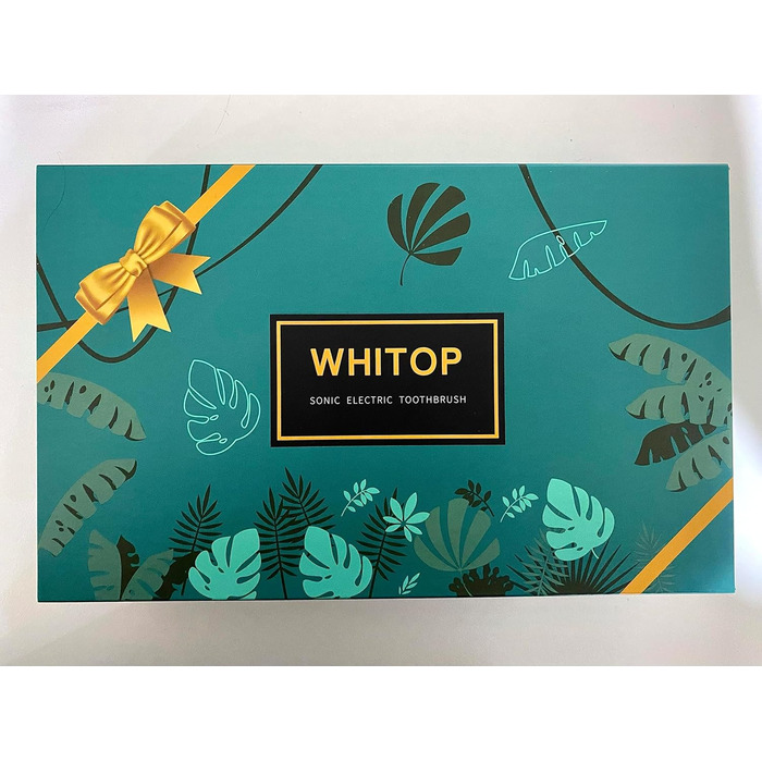 Звукова електрична зубна щітка для дорослих WHITOP CD-14 для чоловіків і жінок Акумуляторна ультразвукова зубна щітка з 4 режимами, датчиком тиску, розумним таймером, водонепроникним чорним IPX8