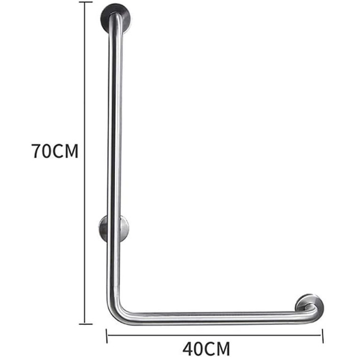 Поручень Ванна Кімната Душова кабіна Г-подібна Ванна з нержавіючої сталі Безпека Хромований підлокітник Унітаз для людей похилого віку Протиковзаючий / Матовий/Лівий 40 см (Дзеркало Праве 40 см)