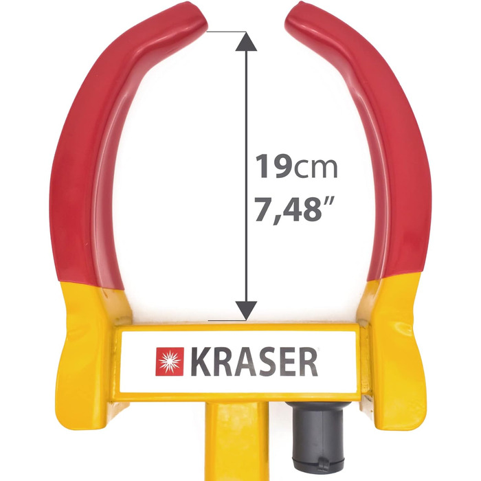 Іммобілайзер Кіготь колеса Кіготь шини, Паркувальний кіготь Протиугінний пристрій для колісних затискачів, універсальний, регульований для автомобілів, караванів, причепів, захист ПВХ, блокування проти свердління, червоний/жовтий, 820