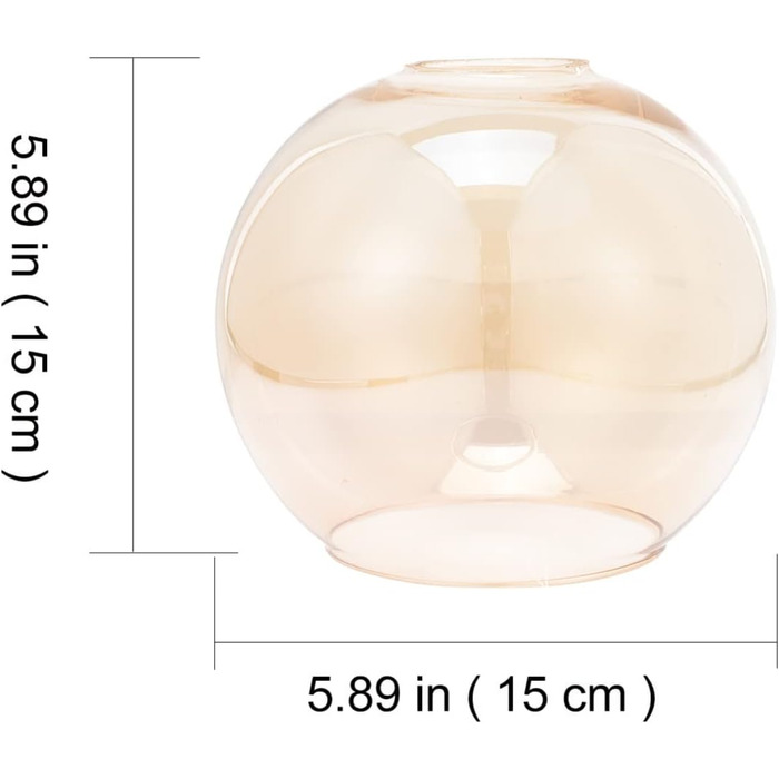 Заміна абажура Заміна скла Плафон Скляна куля Захисний чохол Глобус Світлі відтінки для садового світильника Підвісний світильник Люстра Настільна лампа Прикраса саду 15см Коричневий