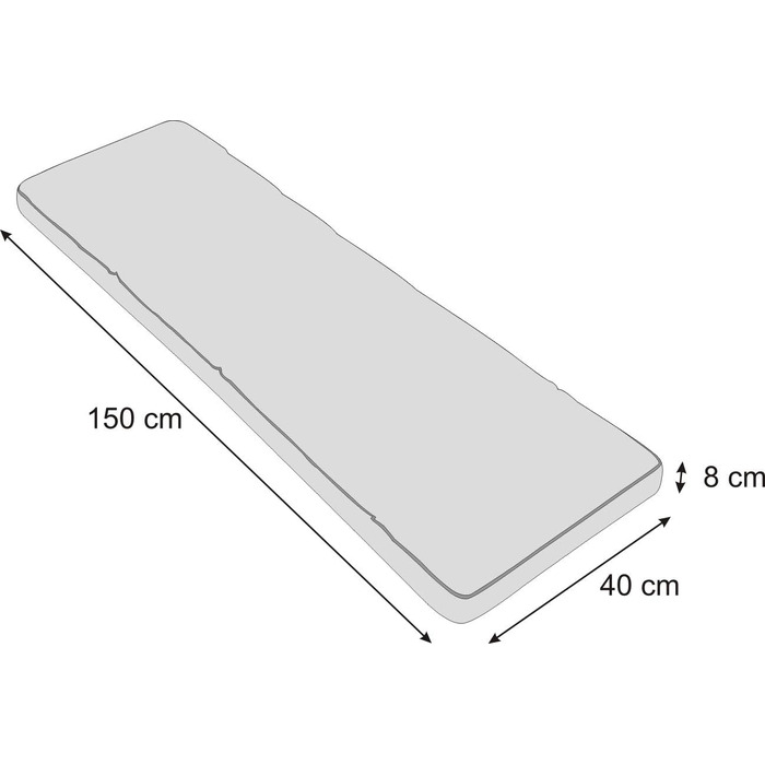 Подушка для лавки Подушка для лавки Подушка для сидіння на відкритому повітрі - Подушка для лавки в будинку та саду Подушка для сидіння 150x40 см Графіт