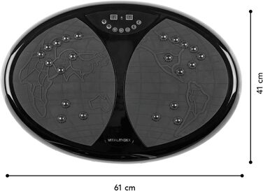 Вібротренажер VITALmaxx з різними рівнями вібрації та програмами, різними моделями Тренування всього тіла в домашніх умовах, включаючи еспандерні стрічки Чорний