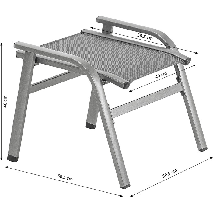 Табурет Dehner Chicago, 56.8 x 60.5 x 48 см, алюміній, пластик, сірий