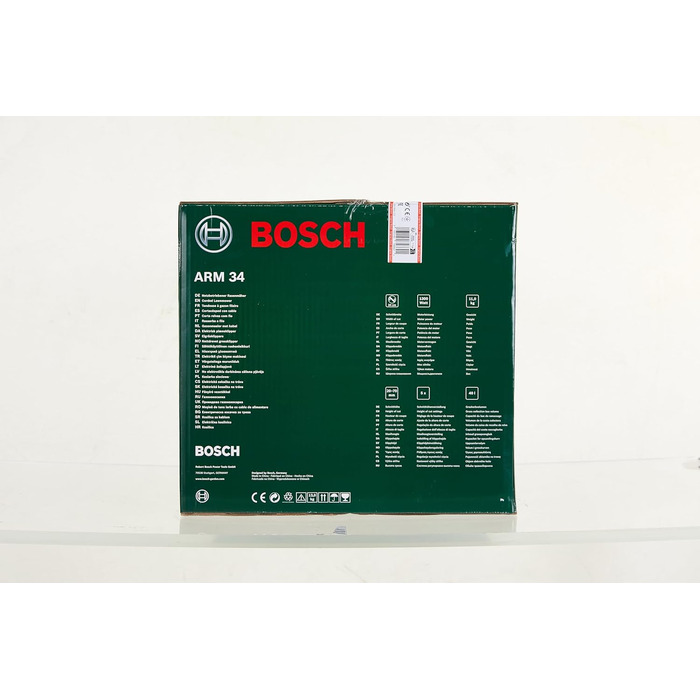 Електрична газонокосарка Bosch ARM 34 (травозбірник, картонна коробка, висота зрізу 20-70 мм, ширина зрізу 34 см, 11 кг, 1300 Вт) Газонокосарка ARM34