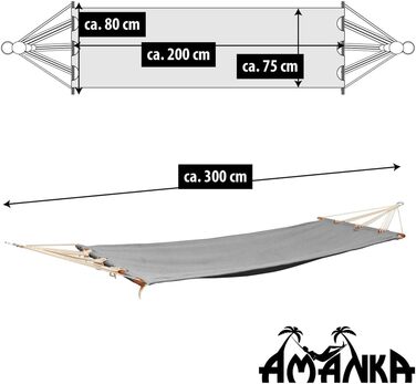 АМАНКА до 100кг Відкритий гамак з палицями 1 особа - 190x80см Гамак Відкритий підвісний шезлонг без каркаса - Гамак з жердиною - Садовий гамак для балкона Гойдалка Шезлонг Критий підвісний шезлонг сірий