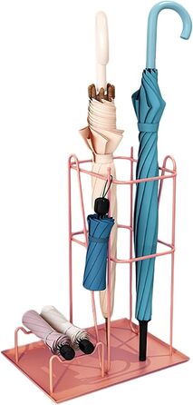 Органайзер для відра для парасольок, металева підставка для парасольки, тримач для парасольок, для довгих і розбірних парасольок, відра для зберігання, аксесуари для дому/рожевий/10 рожевий 10