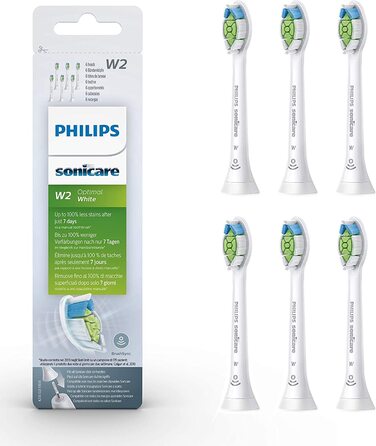 Оригінальні насадки для звукових зубних щіток Philips Sonicare Original W2 Optimal White - 8 упаковок (модель HX6068/13) (білі, 6 шт. (1 упаковка))