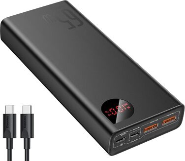 Powerbank Baseus 65W PD QC 4.0, 20000mAh, USB-C вхід/вихід