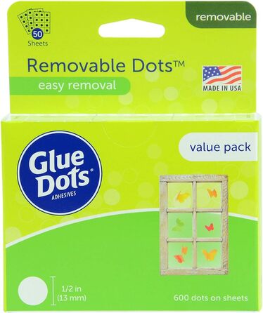 Клей Dots GD08388 на бантику, Value Pack 600 Універсальний, знімний, 13 мм