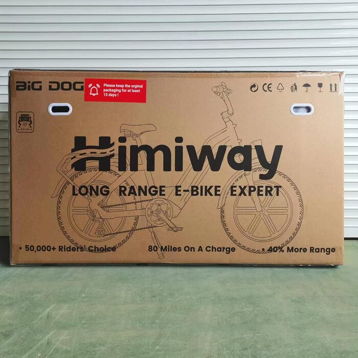 Електричний вантажний велосипед Himiway Big Dog Ebike з двигуном потужністю 250 Вт і обертовим моментом 86 Нм, з 20-дюймовим E Bike з акумулятором 48 В 20 Ач 960 Вт, електричний велосипед для поїздок на роботу та гірських велосипедів з гідравлічними диско