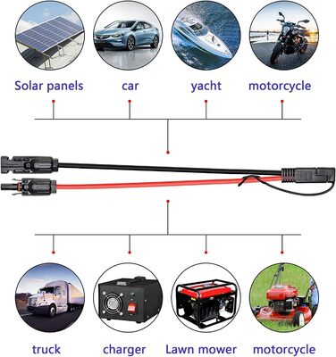 Зворотні розєми панелі сонячних батарей GTIWUNG до розетки SAE, адаптер 10AWG від сонячної панелі до SAE Комплекти зєднувачів кабелю панелі сонячних батарей для портативних генераторів Зберігання енергії