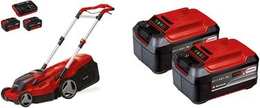 Акумуляторна газонокосарка Einhell RASARRO 36/38 Kit Power X-Change (36 В, ширина зрізу 38 см, 450 м, безщіткова, функція мульчування, травозбірник на 45 л, в комплекті 2 акумулятора по 4,0 Ач, 2 акумулятора по 5,2 Ач подвійний зарядний пристрій)