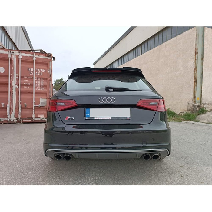 Сумісний з Audi A3 (8V) S-Line/S3 Hatchback/Sportback 2012-2016 (ABS Black Glossy), 487 Roof Spoiler (Spoiler Cap)