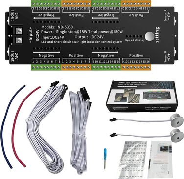 Світлодіодний контролер освітлення сходів XLSBZ з детектором руху, світлодіодний контролер сходового світла постійного струму 24 В, захист від короткого замикання