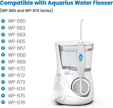 Змінні деталі шланга та ручки для Waterpik Aquarius Water Flosser (серії WP-660 та WP-670)