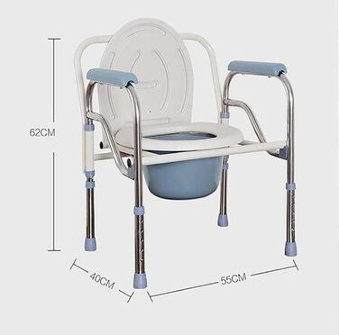 Зручне туалетне крісло з тумбочки Регульована захисна рама для туалету, знімне м'яке сидіння та Vasino для легкої мобільності та зручного портативного туалету