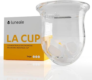 Чашка Luneale Menstrual Cup - Ексклюзивний ергономічний дизайн у співпраці з акушерками - Французьке виробництво - 100 німецький медичний платиновий силікон (L - Strong flow)