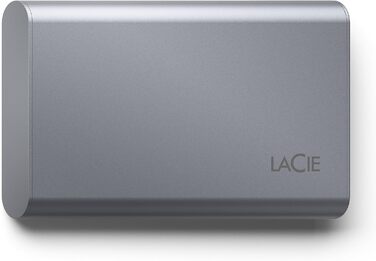 Мобільний твердотільний накопичувач LaCie Mobile SSD Secure 1 ТБ, 10 Гбіт/с USB 3.1 Type C, рятувальний SED, космічний сірий, у комплекті служба порятунку (STKH1000800)