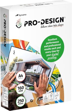 Кольоровий лазерний папір Pro Design 10260059101, A4, 160 г, 250 аркушів, білий