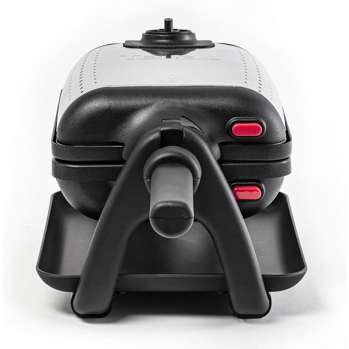 Вафельниця Tefal King розміру WM756D Подвійна вафельниця для 2 бельгійських вафель Функція обертання Листи з антипригарним покриттям товсті вафлі Регулятор температурилегке очищення 120 Вт 1 л