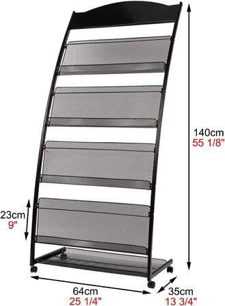 Підставка для брошур, вітрина для офісу, торгового центру, надвисока, рухома стійка для журналів на колесах, знімний стелаж для платівок, органайзер для літератури