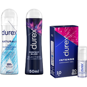 Для нього і для неї (Play Perfect Glide 50 мл, Naturals Extra Moisturizing 50 мл, Durex Intense Orgasmic Gel 10 мл) 3 упаковки