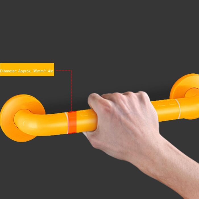 Поручень для ванної кімнати, поручень для душу, нековзна душова ручка для ванної кімнати, захисний поручень для людей похилого віку з обмеженими можливостями для домашнього готелю (жовтий)