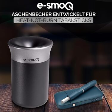 Кольори попільничка e-smoQ для стартового набору HEETS IQOS 3 Duo, Iluma Terea, лоток для тютюнових стіків, аксесуари для автомобіля з кришкою, що не пропускає запах (чорний/сірий) V1, 4