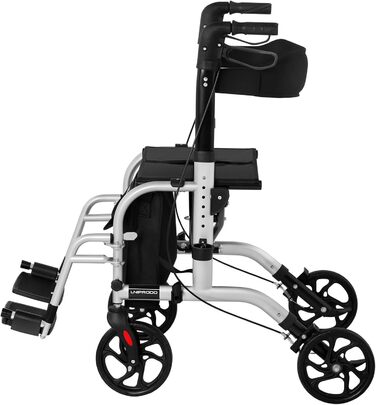 Транспортне крісло Uniprodo UNIROLL03 2in1 Rollator Допоміжний засіб для ходьби 2 в 1 з підставками для ніг