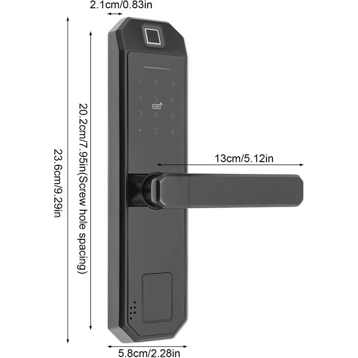 Дверний замок із відбитком пальця Smart Lock Електронний дверний замок із ключем із відбитком пальця та цифровим кодовим замком із цифровою клавіатурою, 4*батарейки AAA на 15 місяців