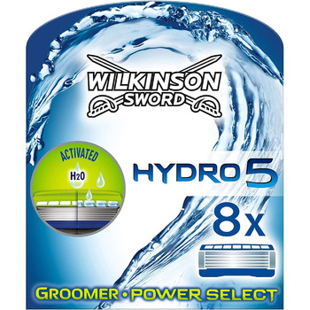 Бритвені леза Wilkinson Sword Hydro 5 Groomer/Power Select для чоловіків, 8 шт.