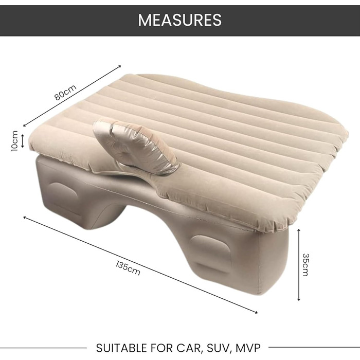 Надувний матрац Автомобіль Автомобіль Дорожнє ліжко Автоматичний надувний надувний матрац Спальний килимок Надувне заднє сидіння Ліжко Зовнішня подушка Кемпінг Диван-ліжко Аксесуари (колір1)