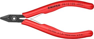 Діагональні кусачки для електроніки Knipex поліровані, з пластиковими ручками 125 мм 75 12 125