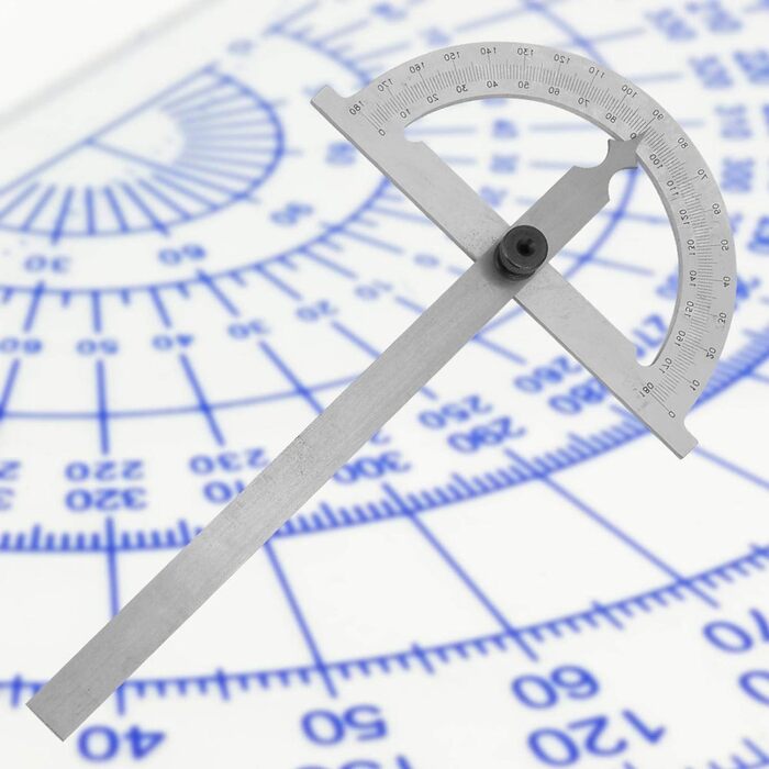 Транспортир з нержавіючої сталі 0-180 Градус Важіль транспортира Вимірювальна лінійка Інструмент Інженерний транспортир, універсальний транспортир для малювання