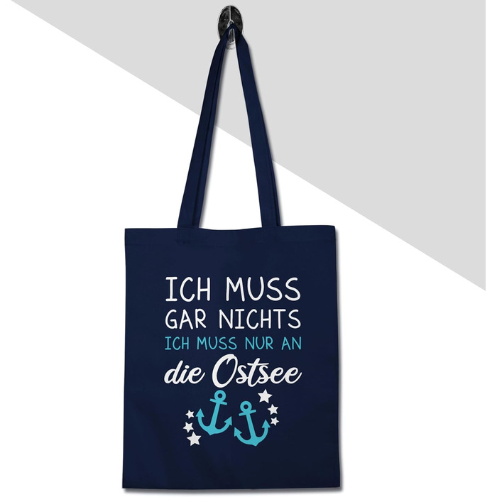 Підставка для сорочок - Бавовняна сумка - Висловлювання - Мені нічого не потрібно робити, мені просто потрібно поїхати на Балтійське море - Морські ідеї подарунків на Балтійському морі 1 темно-синій