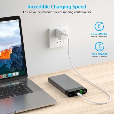 Power Bank 26800mAh, 3 виходи та 3 входи, QC 3.0 22.5W PD 20W, USB-C