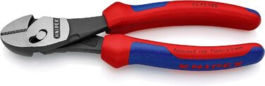 Надміцні діагональні кусачки KNIPEX TwinForce чорні атраментовані, з багатокомпонентними ручками 180 мм 73 72 180