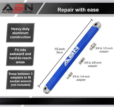 Ключ Abn, 38,1 см - подовжувач гайкового ключа з храповиком SAE, ключ, перехідник для подовження важеля, неповоротний динамометричний стрижень