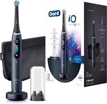 Електрична зубна щітка Oral-B iO Series 8, щітки для чищення з чорного оніксу та iO Ultimate, Ultimate Tooth Cleaning з технологією iO, для зубних щіток Oral-B, 4 шт. и (1 упаковка)