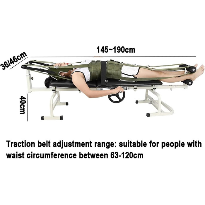 Розкладний масажний столик, Шийне та поперекове тягове ліжко, Хребець для розтягування хребців Масаж поперекового відділу, Портативний пристрій для розтягування попереку, шириною 36 см