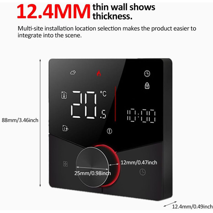 Weytoll Smart WiFi Thermostat with App Control, Programmable, Weekly, Frost Protection, Ideal for Home, School, Office, Hotel, Weytoll Smart WiFi Thermostat with App Control, Programmable, Weekly, Frost Protection, Ideal for Home, School, Office, Hotel