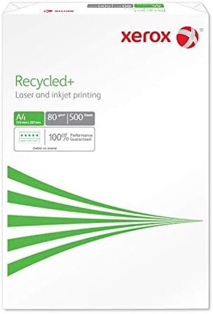 Папір Xerox Recycled 003R91912 - DIN A4 80 г/м - копіювальний папір для лазерних принтерів і копіювальних апаратів - виготовлений зі 100 переробленого паперу - 1 коробка, 5 упаковок, 2 500 аркушів