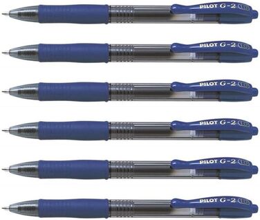 Ручка Rollerball Gel Pen G2 10 Широкий наконечник 1 мм синій, 6 шт.