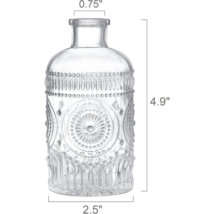 Прозорі скляні вази Kingrol 12 шт. , маленькі вази для квітів, вінтажні скляні пляшки для декору домашнього офісу, центральні елементи для весільного столу