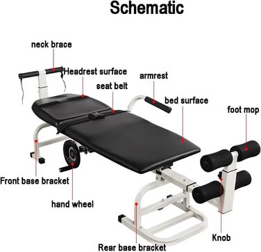 Ліжко для витягування шийного відділу хребта, масажне тракційне ліжко, розгинач спини, стіл для інверсії поперекового відділу, масажні тракційні столи, портативний інструмент для розтягування поперекового відділу, шириною 46 см