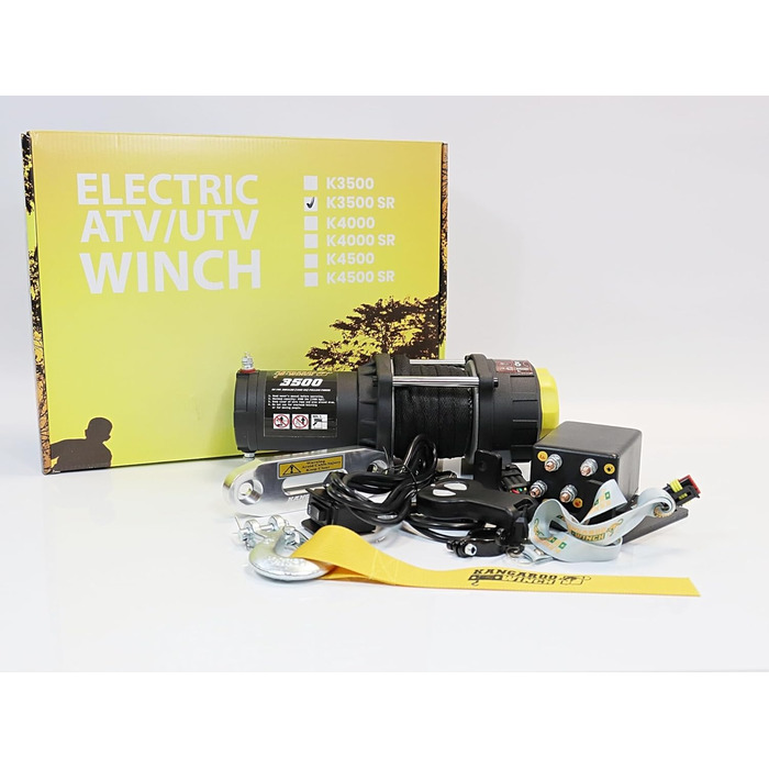 Електрична лебідка PowerWinch 3500 фунтів Квадроцикл 12 В 1587 кг Бездротова пластикова мотузка 4x4