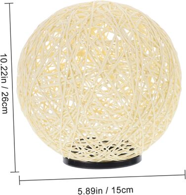 Ротанговий світильник Ротанговий настільний ліхтар Декоративна настільна лампа для дітей Кульова лампа з ротанга Вінтажний декор Підвісна лампа з ротанга Підвісна лампа з ротанга Світлодіодний декор Залізо, 1stk Night Light Led